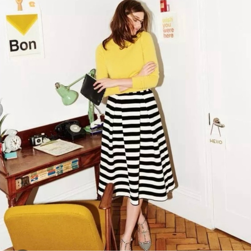 Boden Gloucester Sweater Women’s M Yellow Boatneck Pullover